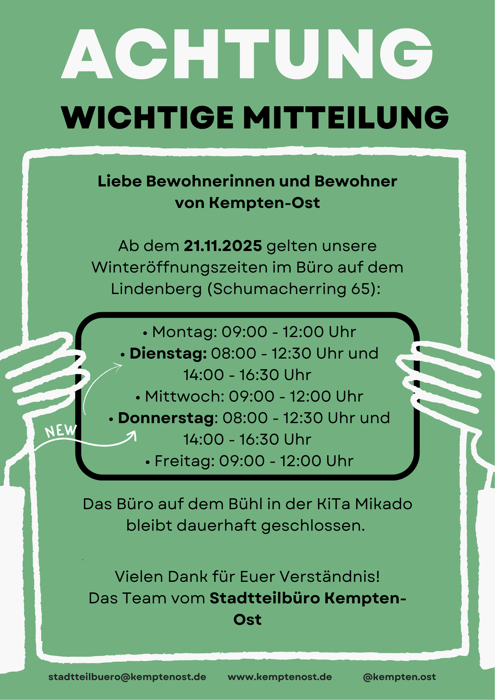 Achtung Wichtige Mitteilung